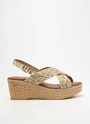 Sandales/nu pieds tissage satiné talon de 7 à 9cm or CARLA TORTOSA femme