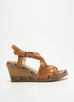 Sandales/nu pieds talon compensé talon de 7 à 9cm marron FUGITIVE BY FRANCESCO ROSSI femme