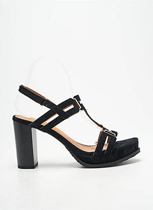 Sandales/nu pieds tissage satiné talon de 7 à 9cm noir MAM'ZELLE femme