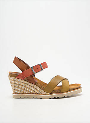 Sandales/nu pieds talon compensé talon de 7 à 9cm vert COCO ET ABRICOT femme