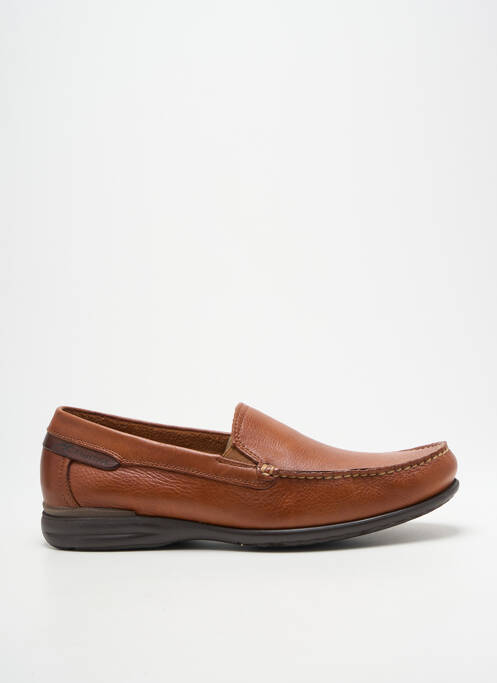 Mocassins tissage satiné bout rond marron FLUCHOS homme
