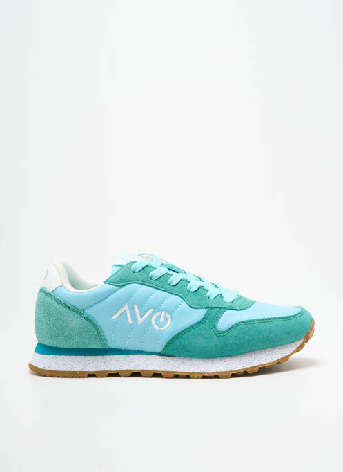 Baskets bout rond talon plat jusqu'à 3cm vert AVO ALL VIBES ON femme