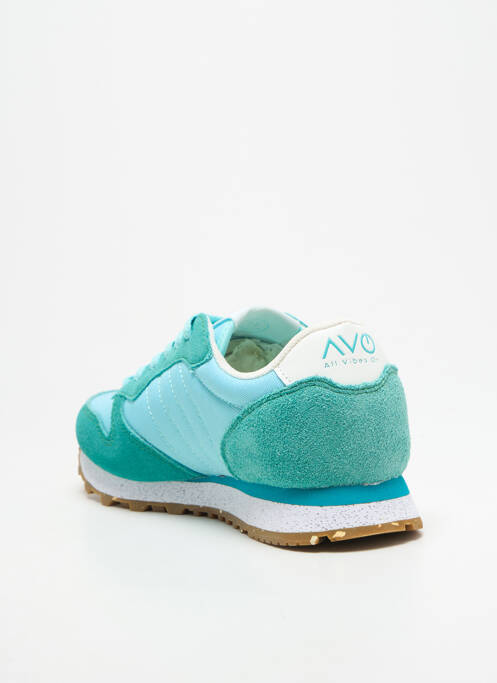 Baskets bout rond talon plat jusqu'à 3cm vert AVO ALL VIBES ON femme