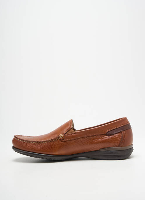 Mocassins tissage satiné bout rond marron FLUCHOS homme