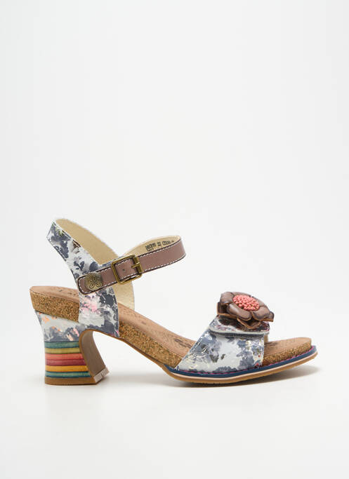 Sandales/nu pieds tissage satiné talon de 7 à 9cm gris LAURA VITA femme