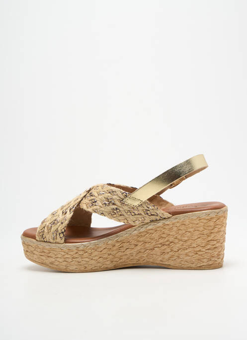 Sandales/nu pieds tissage satiné talon de 7 à 9cm or CARLA TORTOSA femme