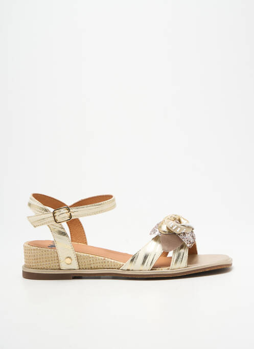 Sandales/nu pieds tissage satiné talon plat jusqu'à 3cm or MAM'ZELLE femme