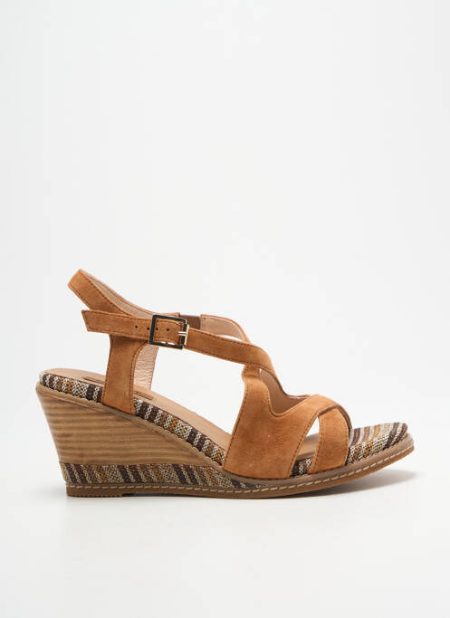 Sandales/nu pieds talon compensé talon de 7 à 9cm marron FUGITIVE BY FRANCESCO ROSSI femme