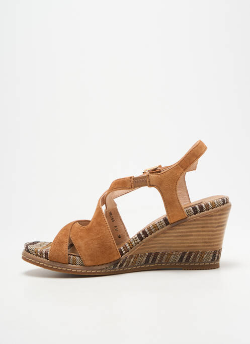 Sandales/nu pieds talon compensé talon de 7 à 9cm marron FUGITIVE BY FRANCESCO ROSSI femme