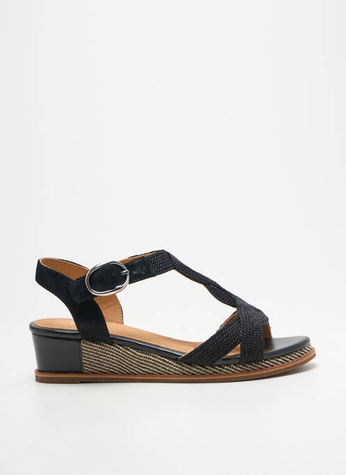 Sandales/nu pieds tissage satiné talon de 4 à 6cm noir FUGITIVE BY FRANCESCO ROSSI femme