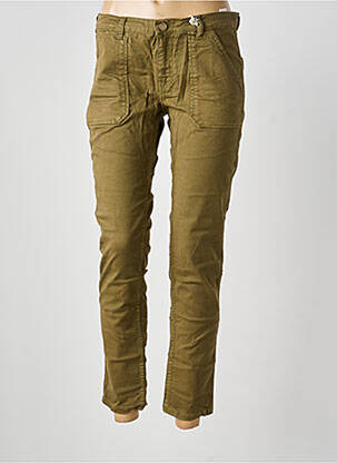 Pantalon 7/8 tissage popeline taille normale vert RED LEGEND femme