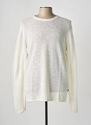 Pull col rond manches longues blanc SOLID homme