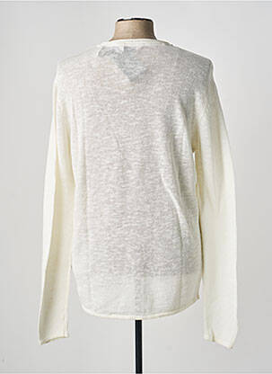 Pull col rond manches longues blanc SOLID homme