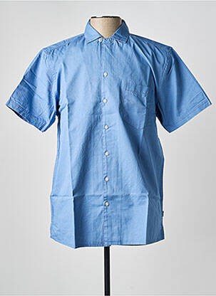 Chemise manches courtes coupe droite bleu SOLID homme