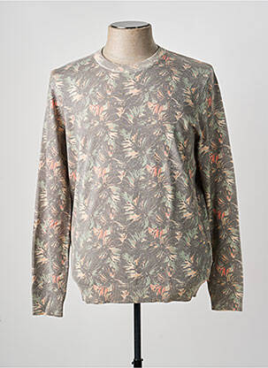 Pull col rond manches longues gris SOLID homme