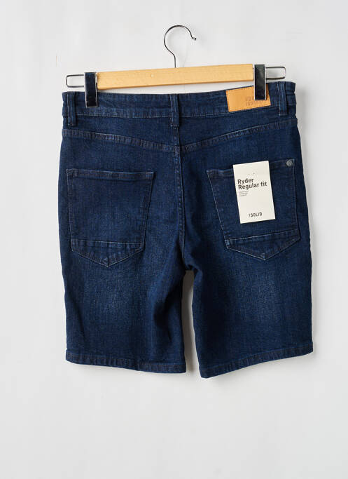 Bermuda coupe droite bleu SOLID homme