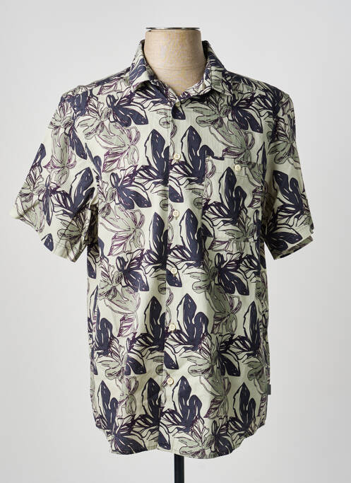 Chemise manches courtes imprimé fantaisie vert SOLID homme