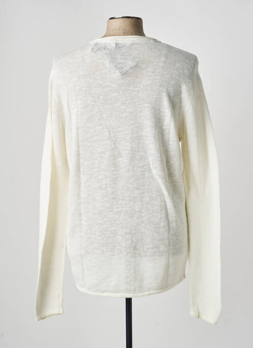 Pull col rond manches longues blanc SOLID homme