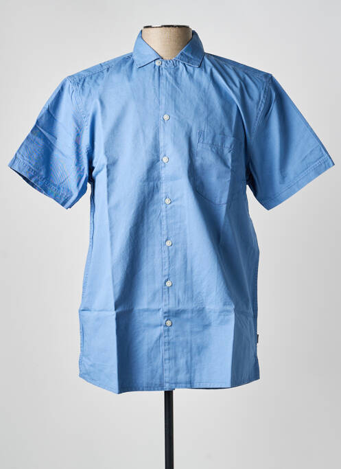 Chemise manches courtes coupe droite bleu SOLID homme