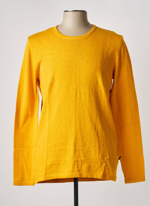 Pull col rond manches longues jaune SOLID homme