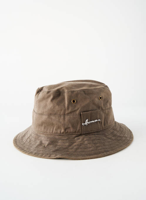Chapeau doublure marron HERMAN homme