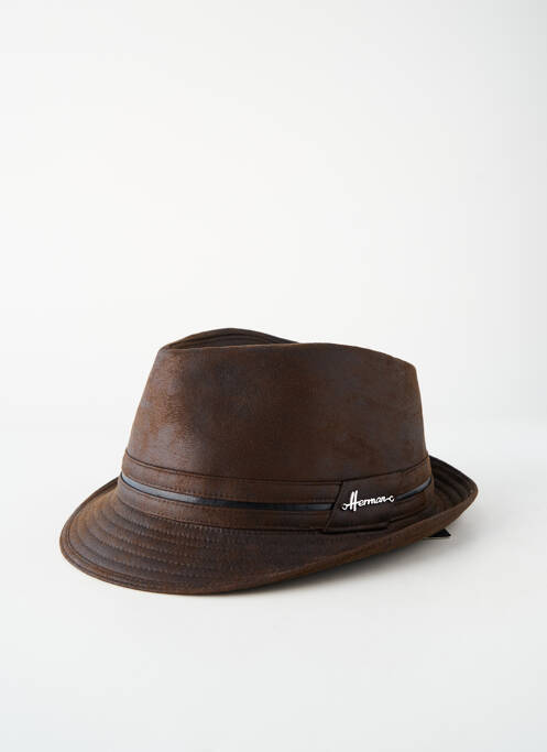 Chapeau marron HERMAN homme