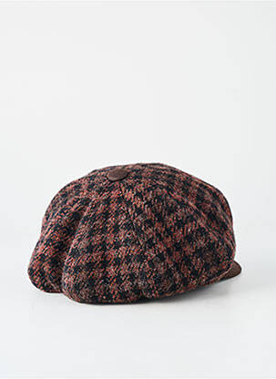 Casquette imprimé carreaux marron fonce HERMAN unisexe