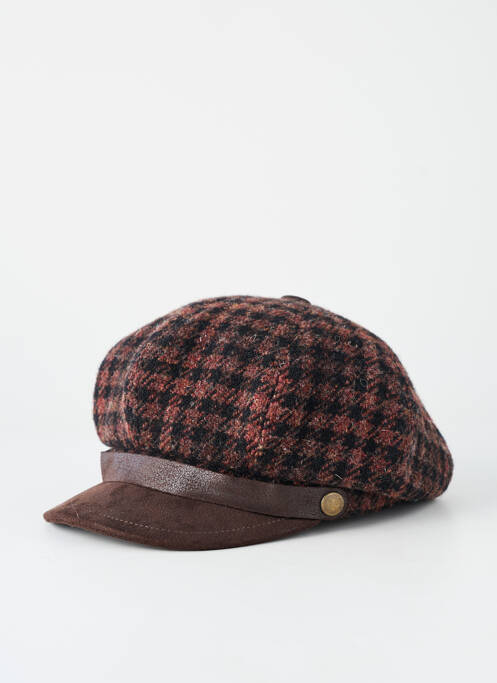 Casquette imprimé carreaux marron fonce HERMAN unisexe