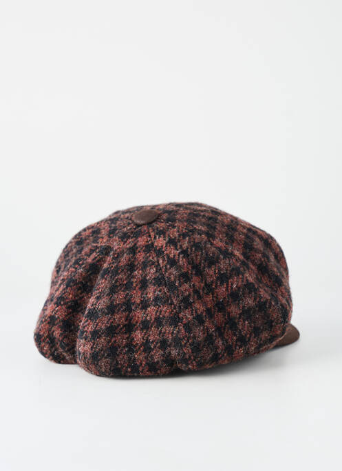 Casquette imprimé carreaux marron fonce HERMAN unisexe
