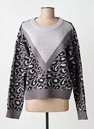 Pull finition bords-côtes manches longues gris VERO MODA femme