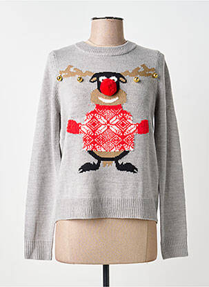 Pull coupe droite manches longues gris VERO MODA femme