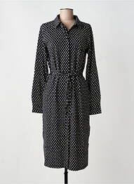 Robe mi-longue imprimé fantaisie manches longues noir YEST femme