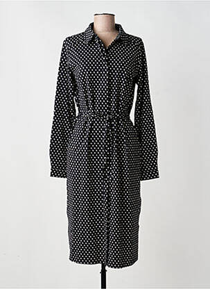Robe mi-longue imprimé fantaisie manches longues noir YEST femme