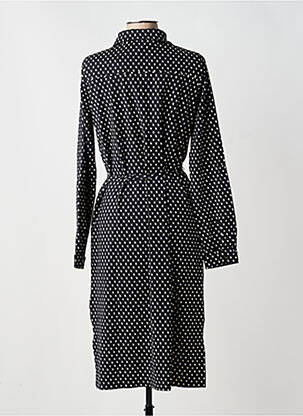Robe mi-longue imprimé fantaisie manches longues noir YEST femme