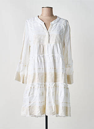 Robe courte coupe évasée manches longues blanc ESQUALO femme