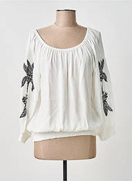 Blouse col rond manches longues blanc ESQUALO femme