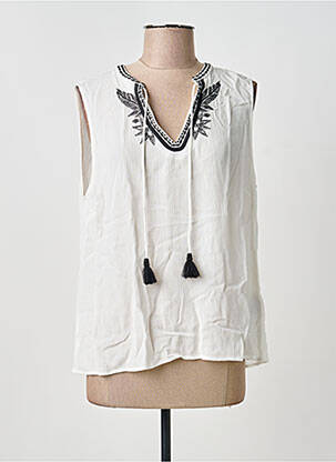 Top col v sans manche blanc ESQUALO femme
