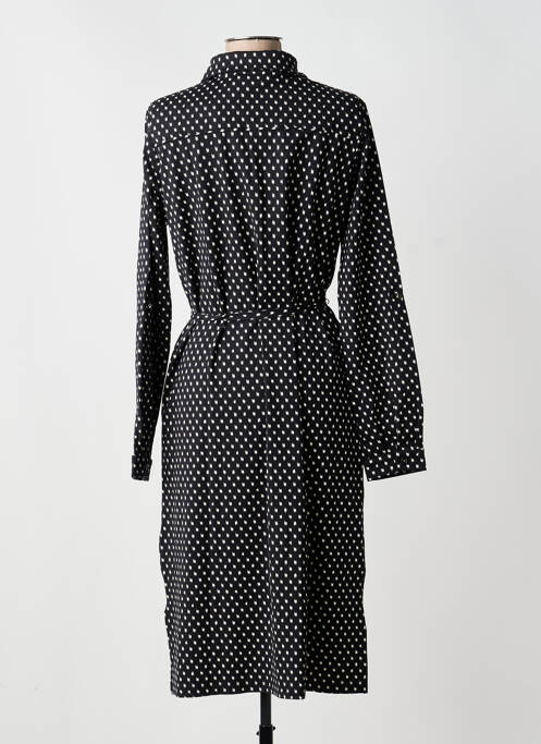 Robe mi-longue imprimé fantaisie manches longues noir YEST femme