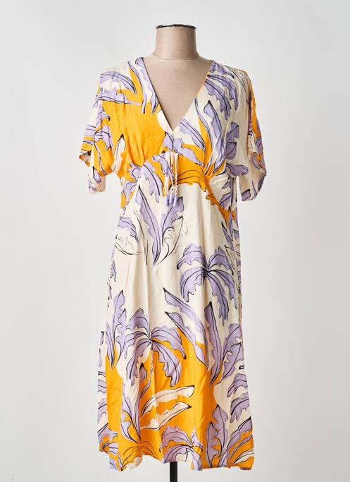 Robe mi-longue jaune SCORZZO femme