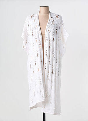 Gilet manches courtes coupe droite blanc MAT. femme