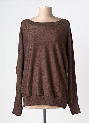 Pull stretch manches longues marron ESQUALO femme