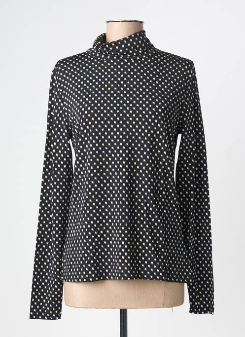 Pull col roulé coupe cintrée manches longues noir YEST femme