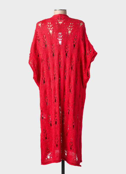 Gilet manches courtes maille souple et aérée rouge MAT. femme