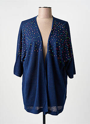 Gilet manches longues manches 3/4 bleu ESTHEME femme