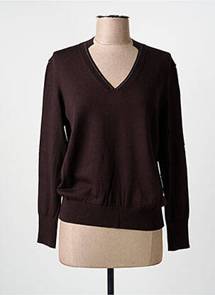 Pull coupe cintrée manches longues marron MARIA BELLENTANI femme