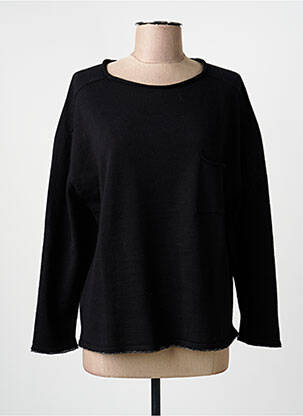 Pull coupe droite manches longues noir MARIA BELLENTANI femme