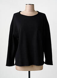 Pull col rond manches longues noir MARIA BELLENTANI femme