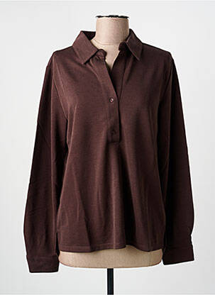 Polo manches longues manches longues marron YERSE femme