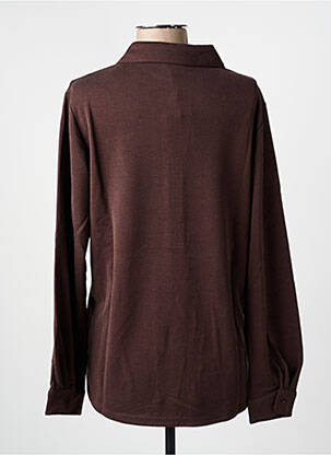 Polo coupe droite manches longues marron YERSE femme
