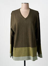 Pull col v manches longues vert MARIA BELLENTANI femme